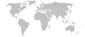 Map indicating locations of United Kingdom and...